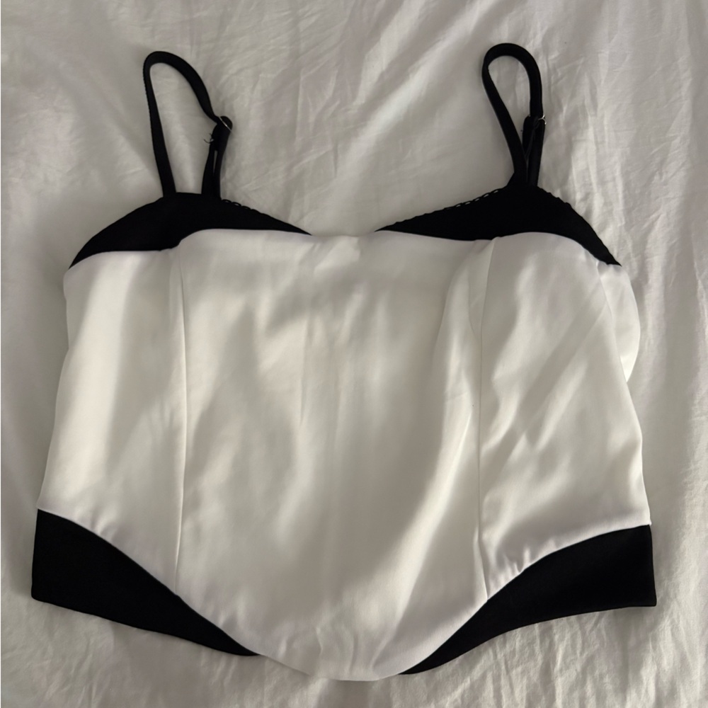 Black and White Bustier Top